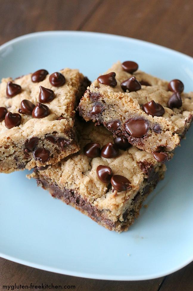  A batch of these gluten-free and dairy-free chocolate chip cookies/bars are about to make your tastebuds sing!