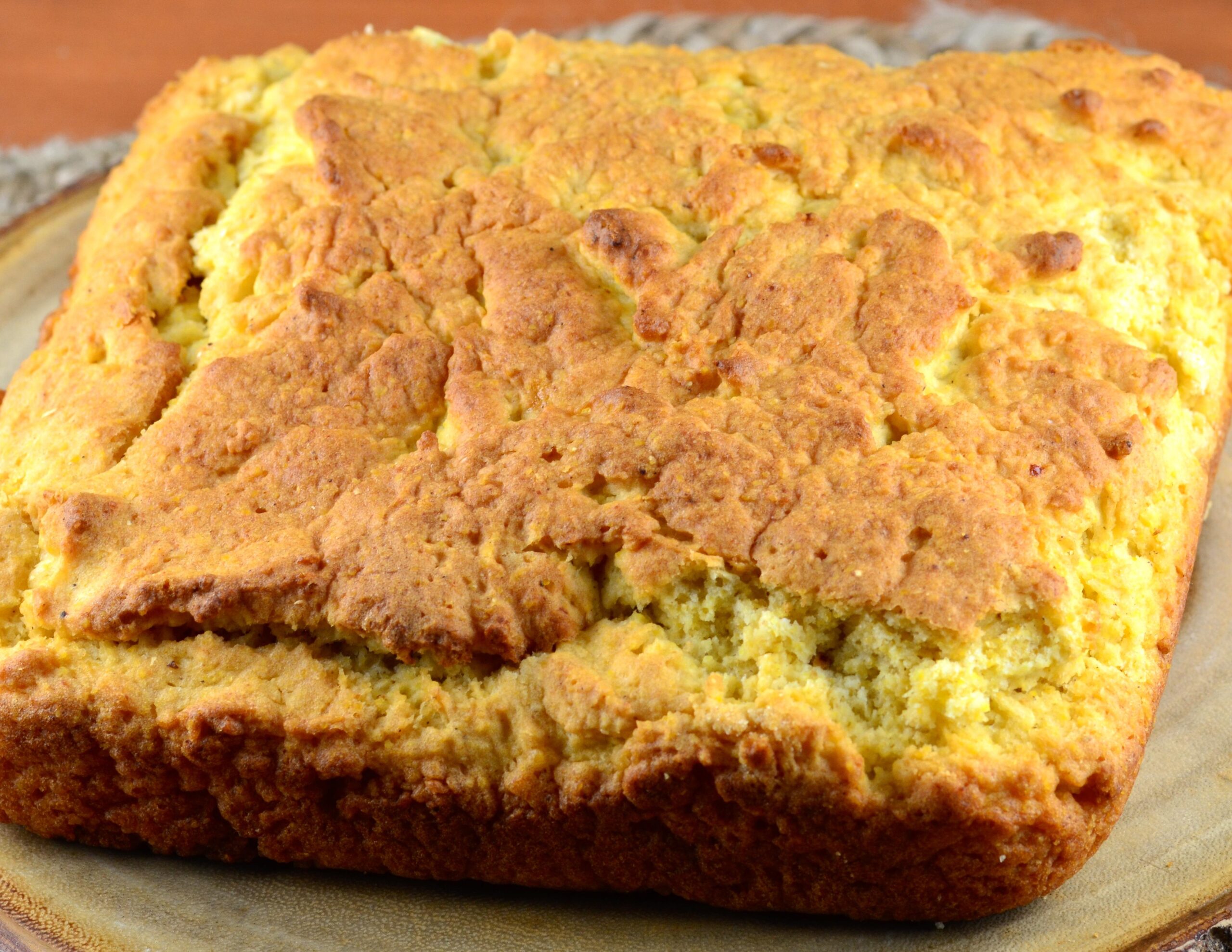  A slice of heaven: enjoy a warm and hearty piece of cornbread on a chilly evening.
