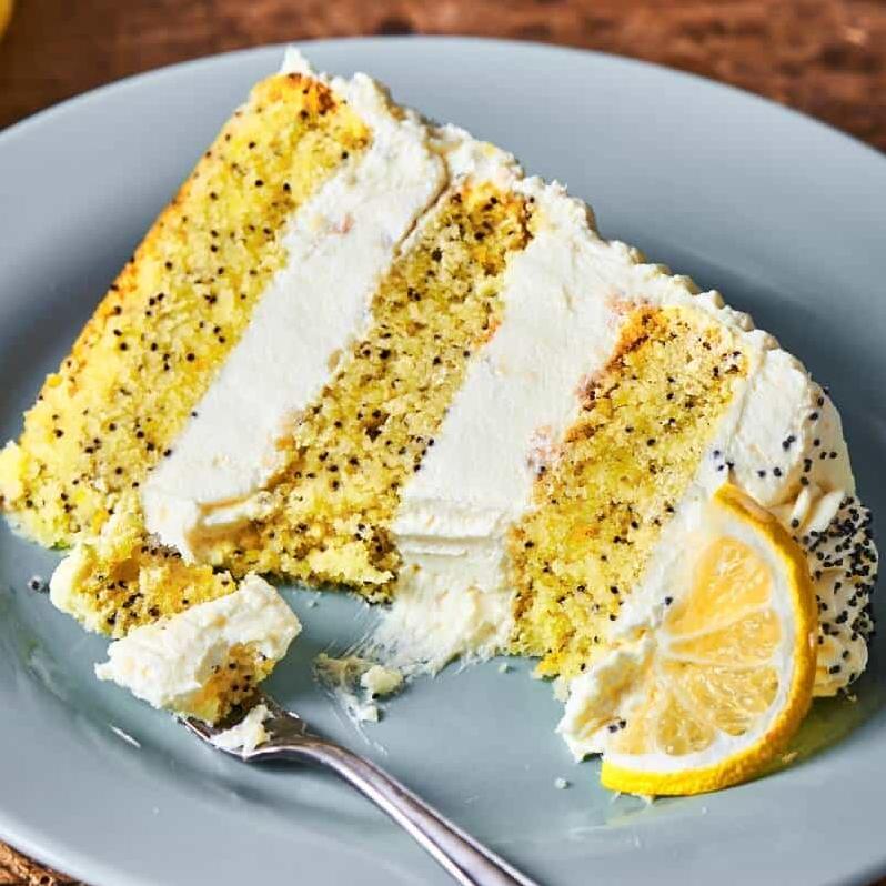  A slice of this cake has the perfect balance of fresh lemons and nutty poppy seeds
