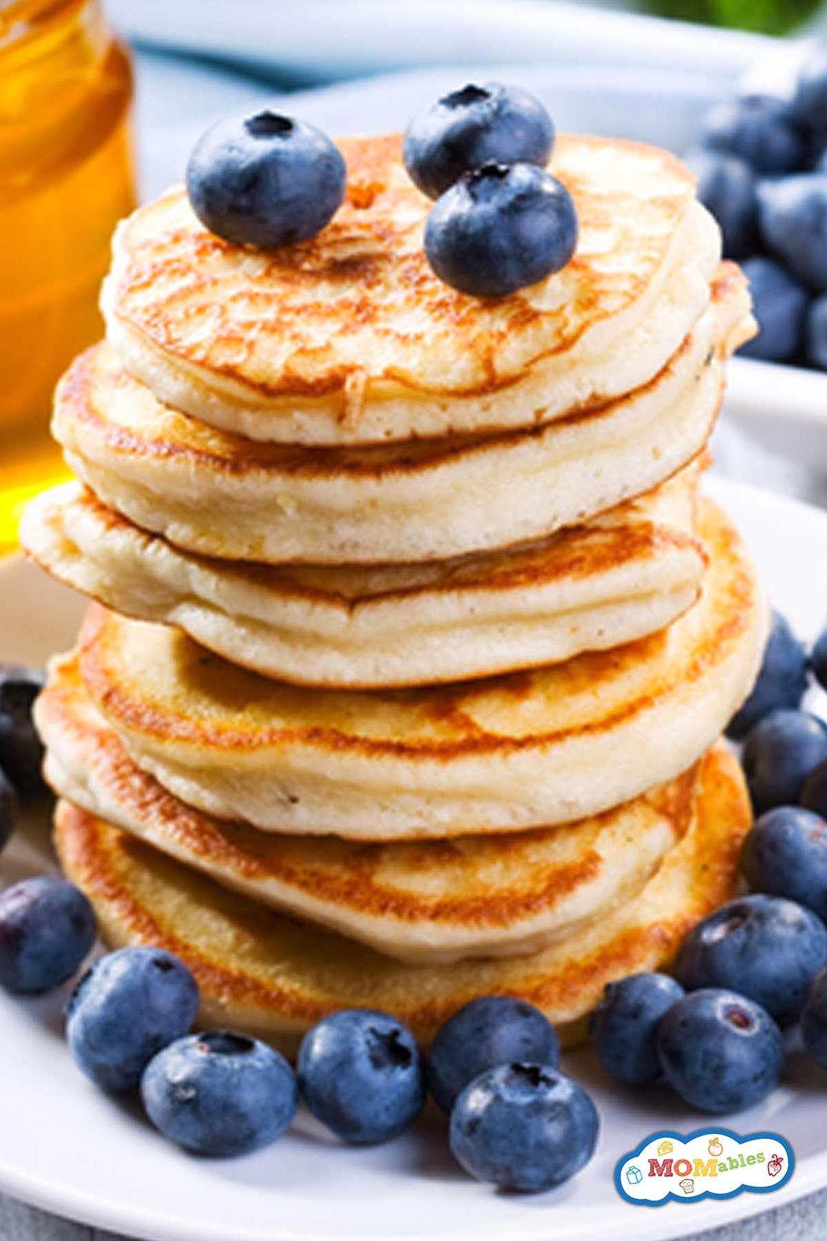  A stack of golden gluten-free, dairy-free, and egg-free pancakes to start off your day!