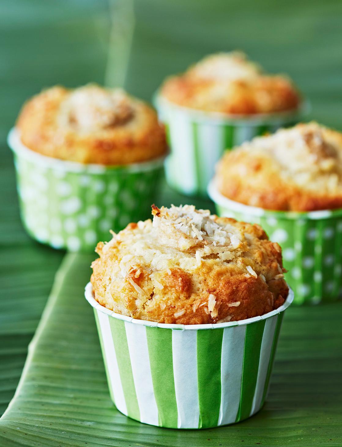  A tropical twist on your classic banana muffins.