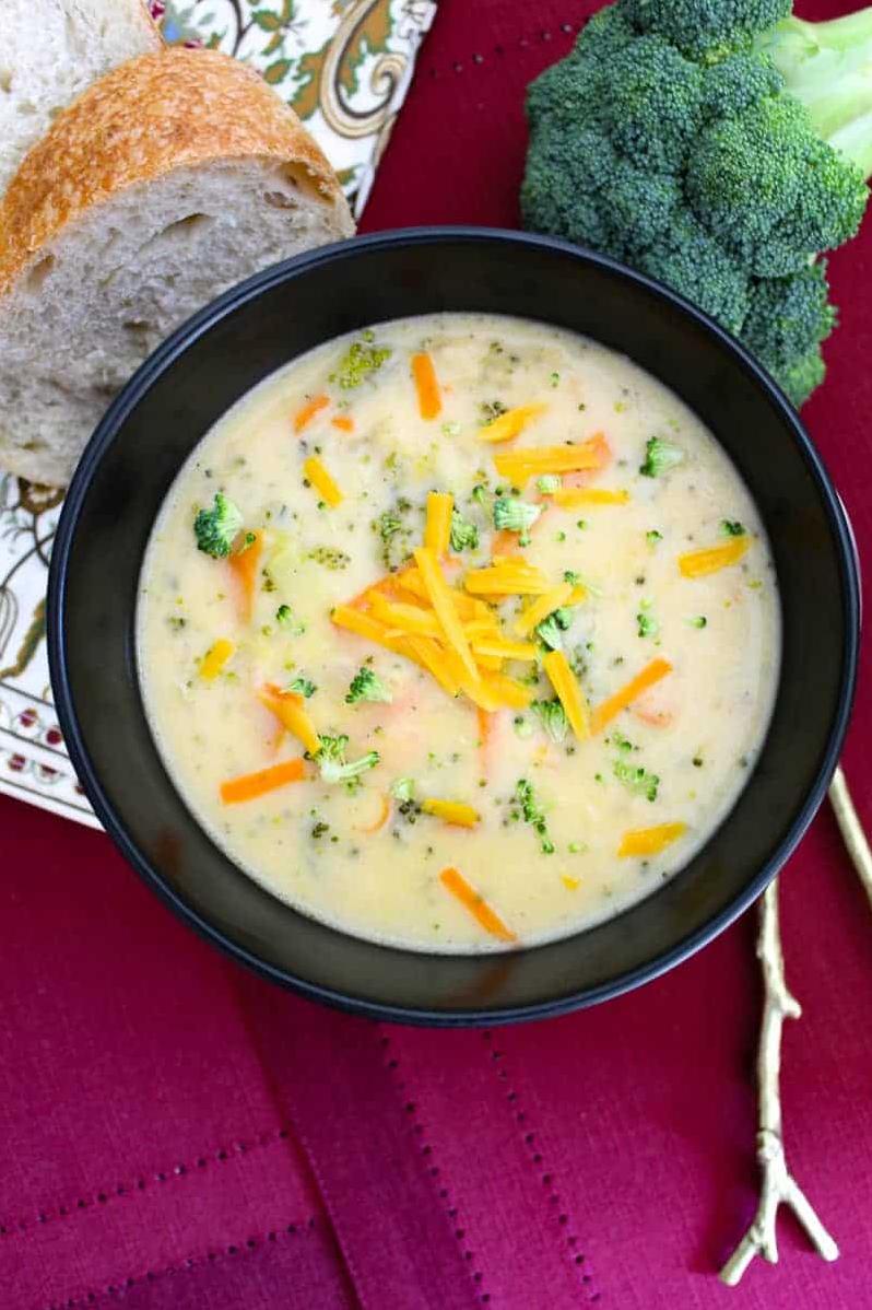  A warm and hearty bowl of vegetable cheese soup to brighten up your day