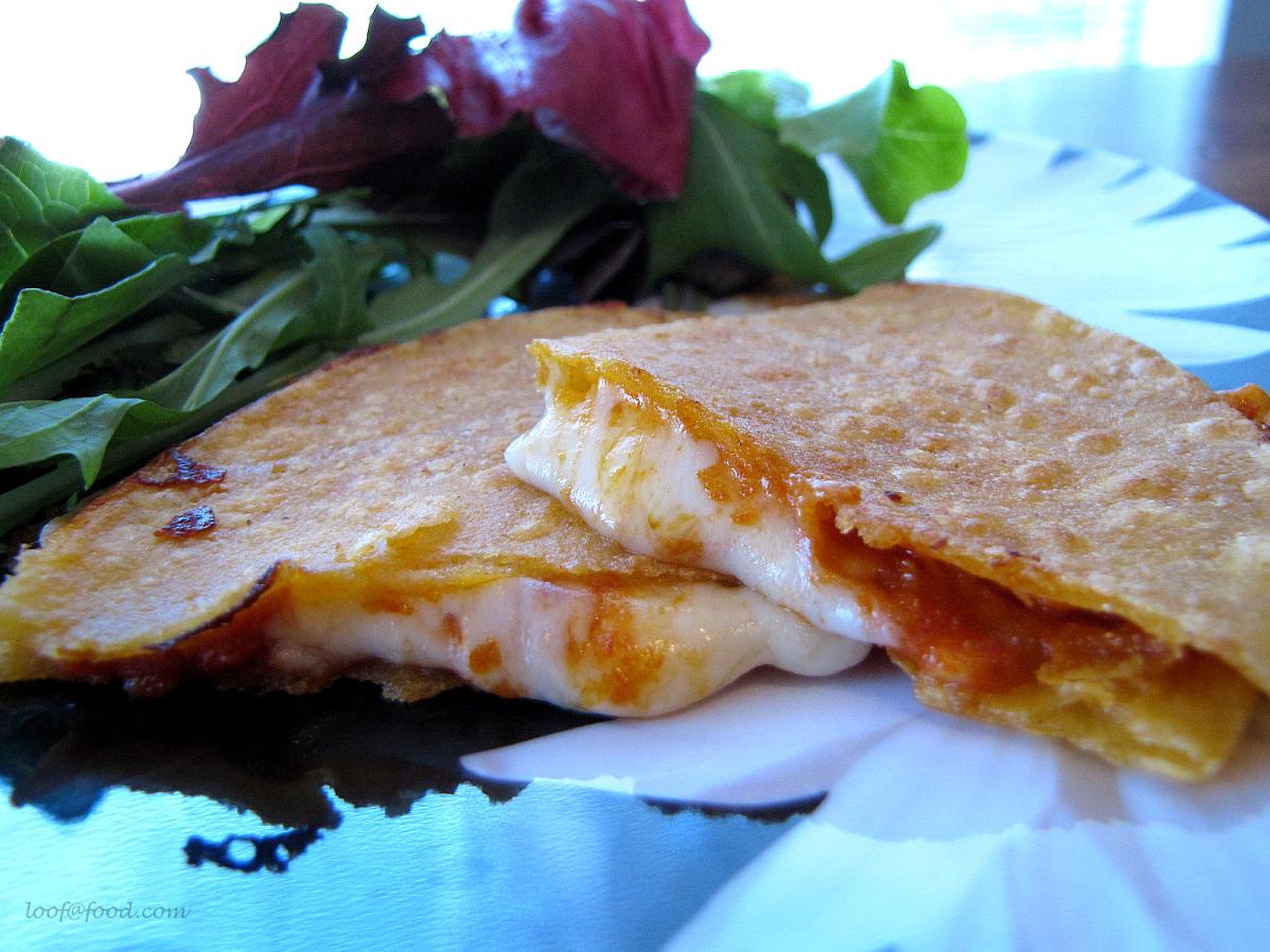  Add a little spice to your life with this scrumptious and cheesy gluten-free pepperoni pizza quesadilla.