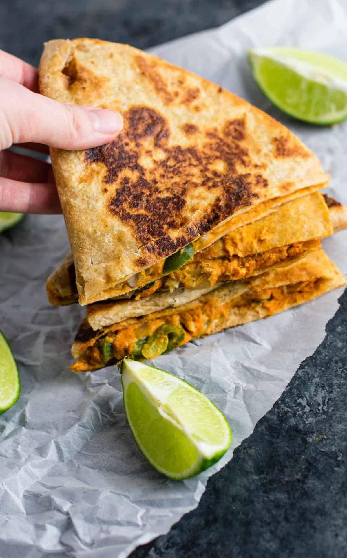  Add some plant-based protein to your diet with these vegan quesadillas!