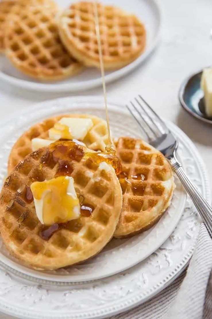  Adding a drizzle of organic maple syrup takes these waffles to the next level