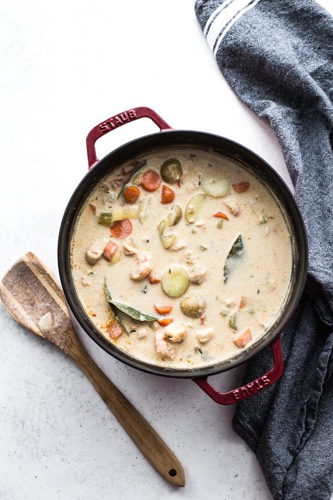  Bask in the richness of this dairy-free Fish Chowder!