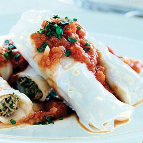 Beef and Oregano Cannelloni With Tomato Sauce (Gluten Free)