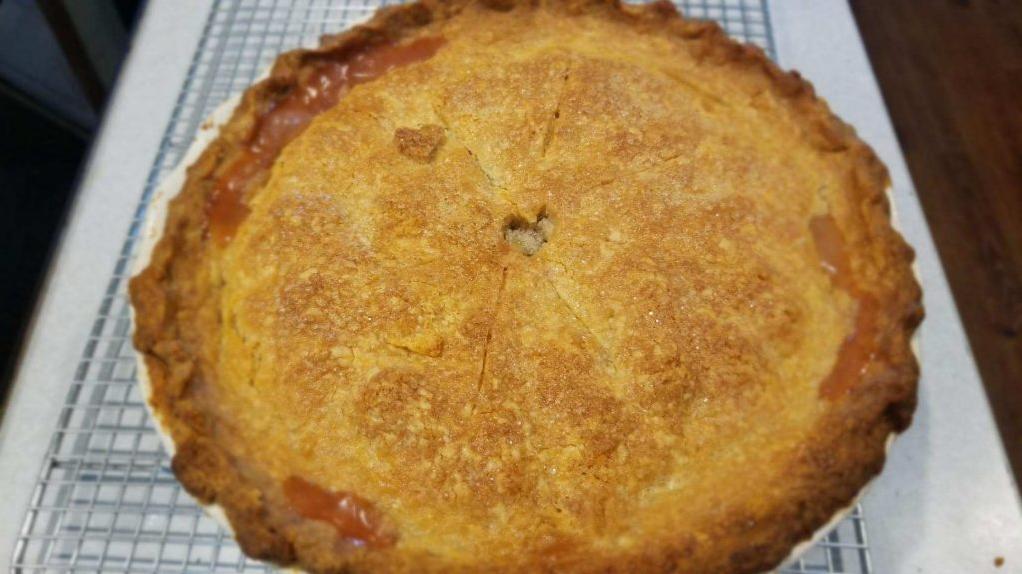  Biting into this pie is like taking a sweet and sour adventure to Rhubarb Island.