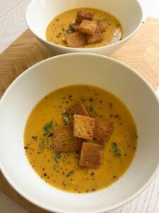 Butternut Squash Soup With Croutons - Dairy Free