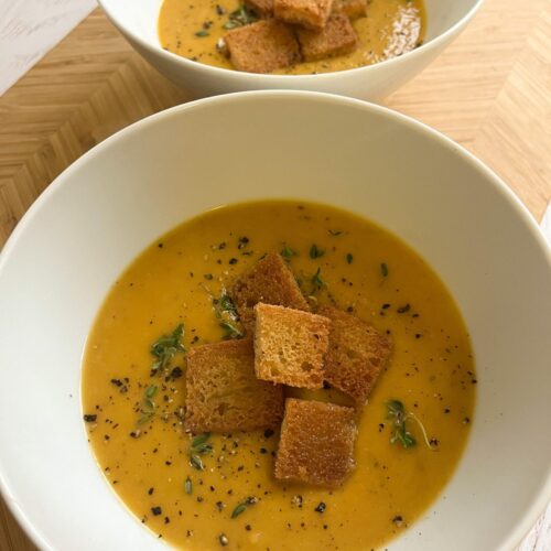 Butternut Squash Soup With Croutons - Dairy Free