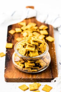 Cheeseless Cheese Crackers (Gluten and Dairy Free)