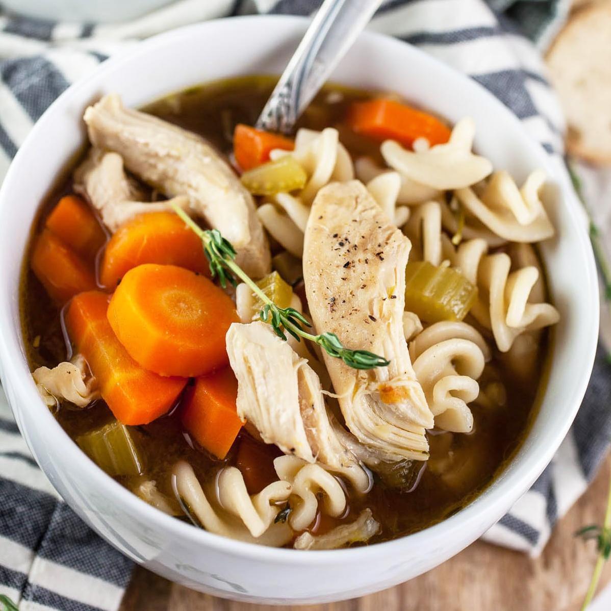  Comfort food with a healthy twist: Old Fashioned gluten-free chicken noodle soup