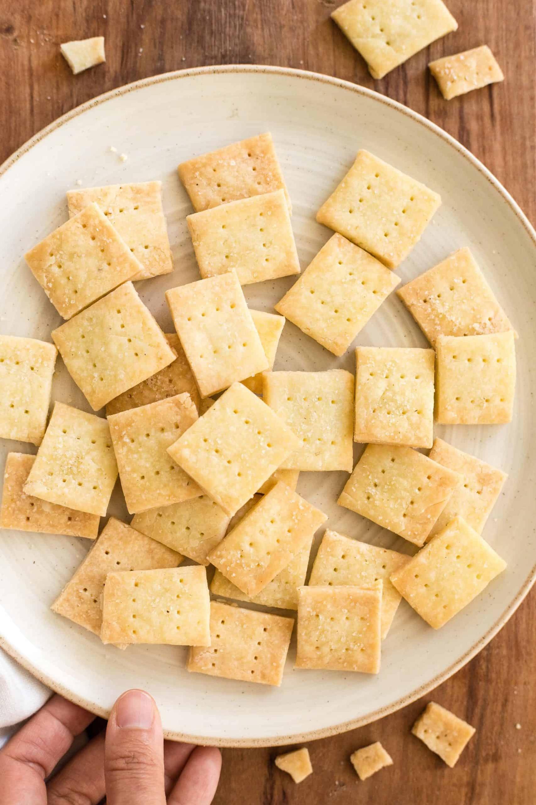  Crispy, crunchy, and cheesy all without real cheese? Check out this recipe for our Cheeseless Cheese Crackers!