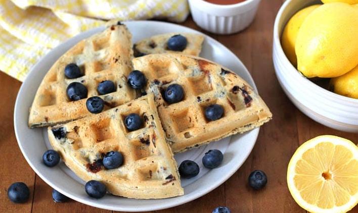  Crispy on the outside, fluffy on the inside - these Lemon Blueberry Waffles will make your morning a delight!