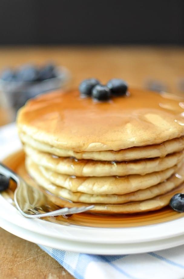  Dig into a plate of these egg-free pancakes that taste just as delightful.