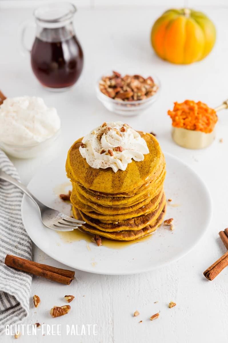  Enjoy the flavors of fall with every bite of these pumpkin pancakes.