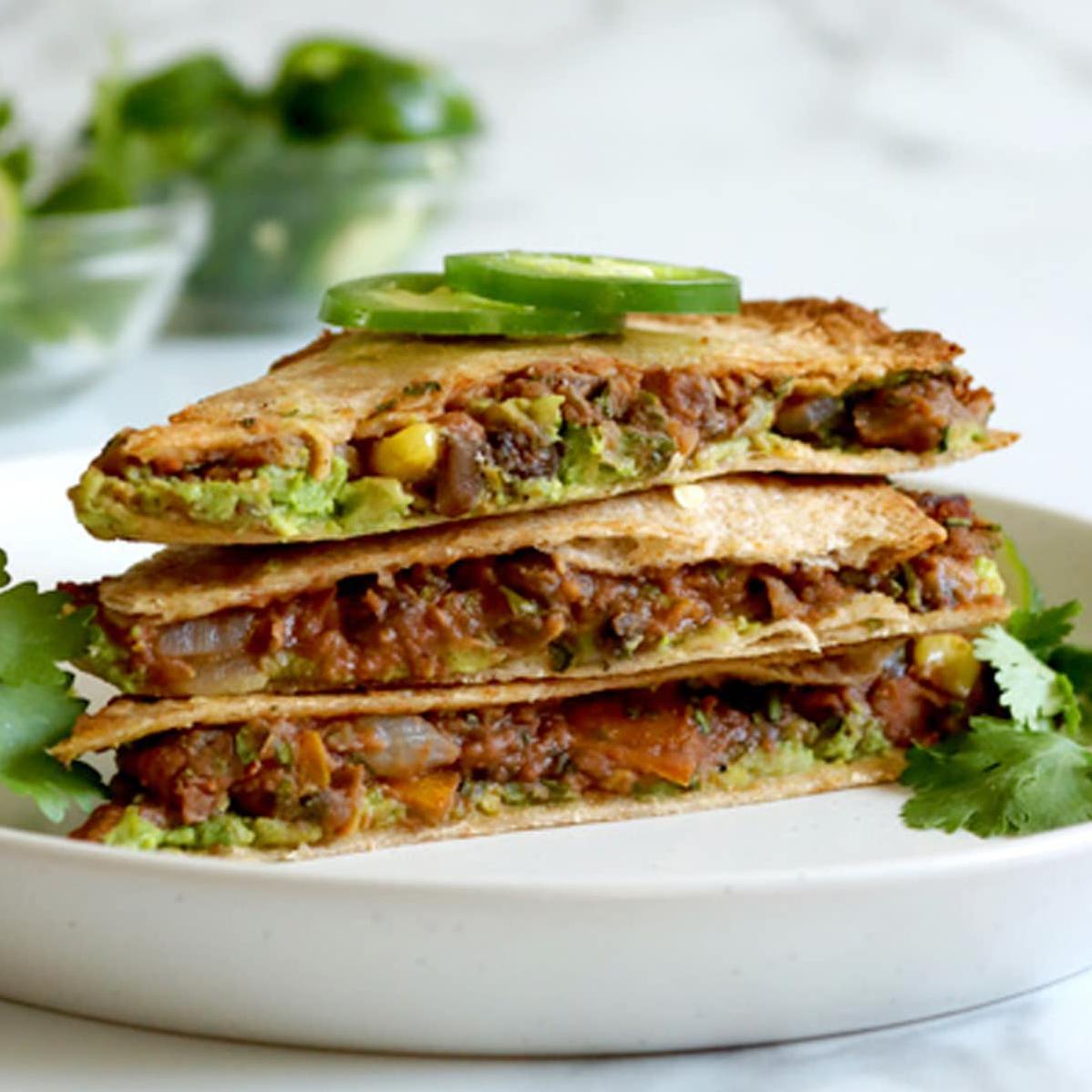  For a dairy-free twist on a classic, try these vegan quesadillas!