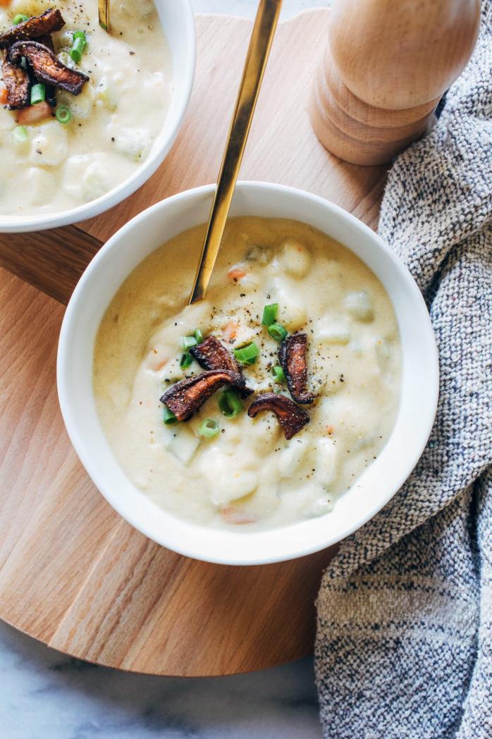  Get cozy with a bowl of this gluten-free, dairy-free creamy potato soup.
