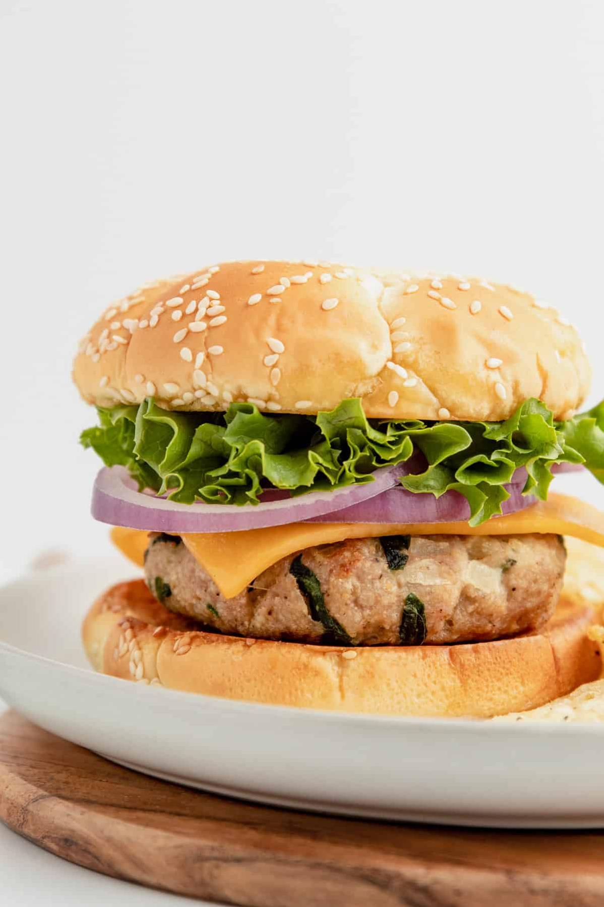  Get ready for a party in your mouth with every bite of this satisfying burger.