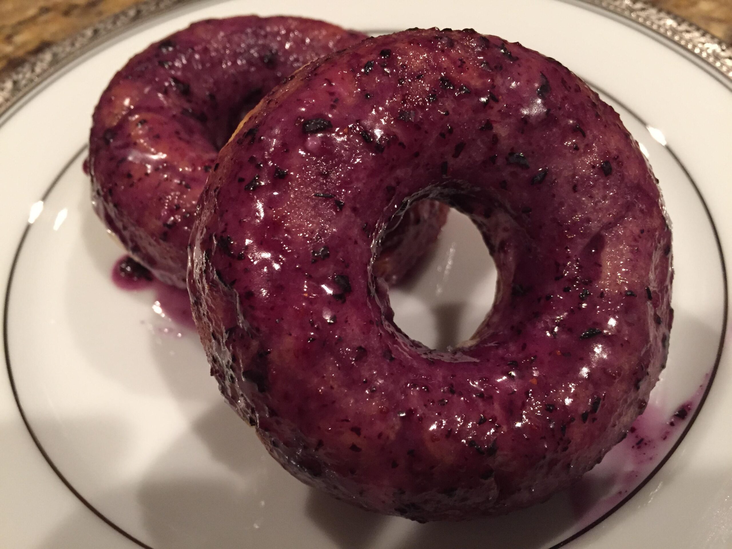 Gluten Free Lemon and Lavender Doughnuts With Wild Blueberry Gla