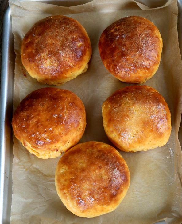  Golden and fluffy gluten-free sweet potato buns fresh out of the oven!