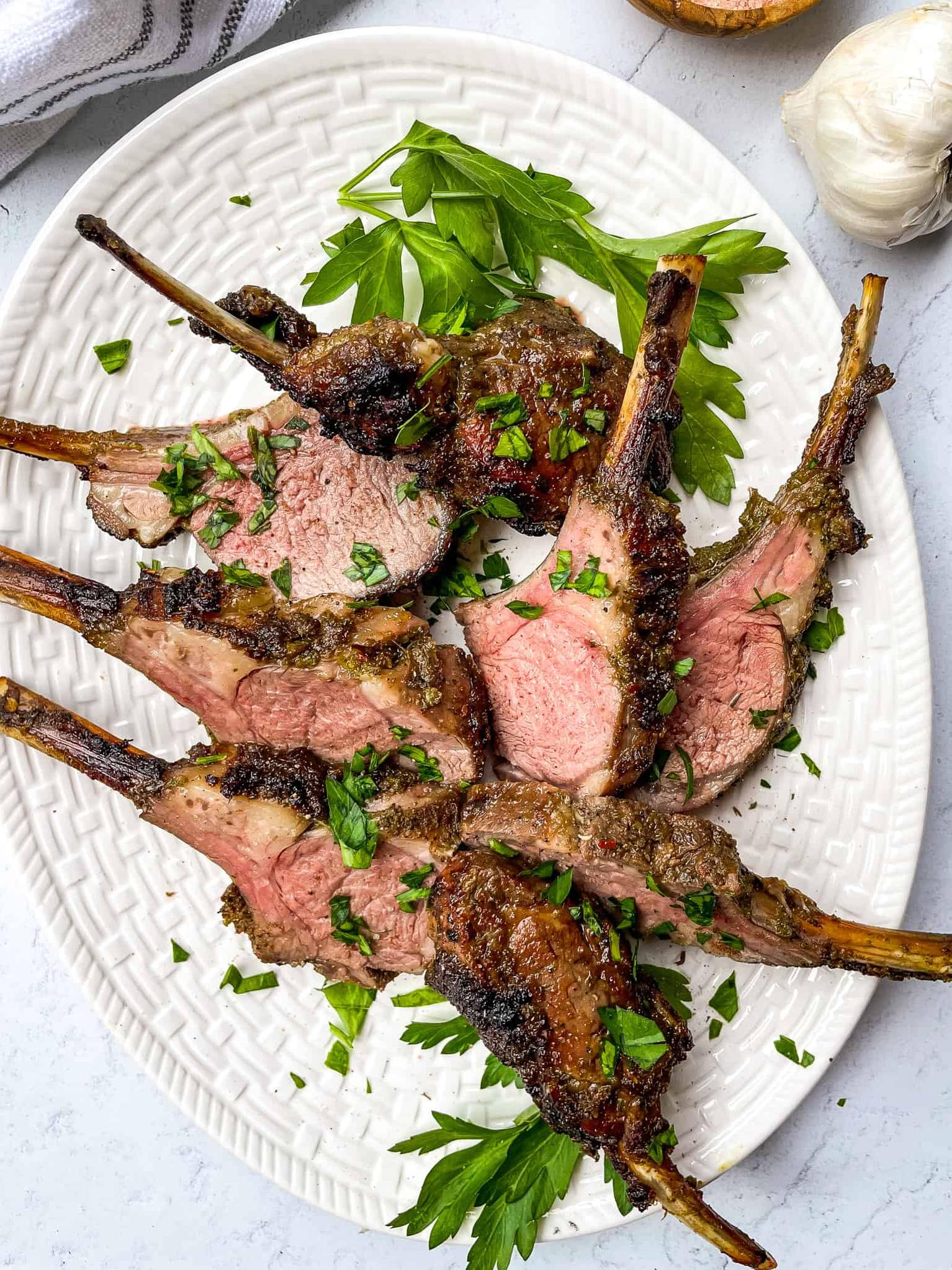  Grilled to perfection and seasoned with aromatic herbs, these lamb chops are a delight!