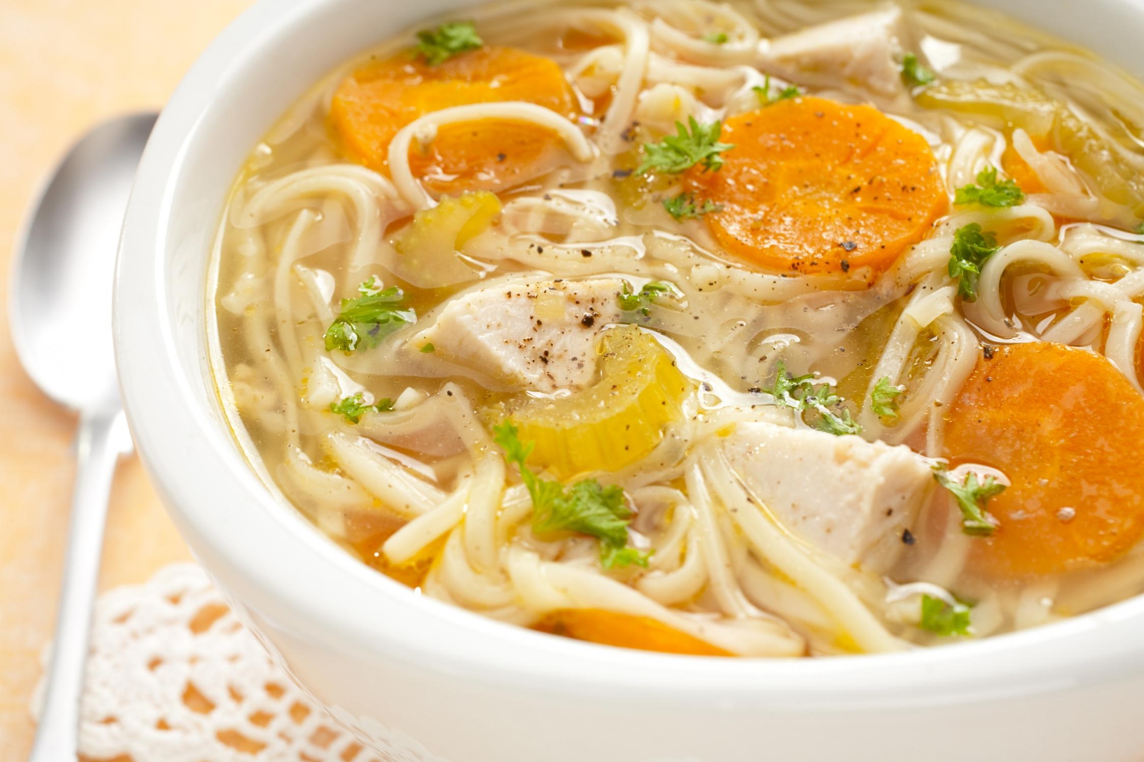  Keep things light with this dairy-free and gluten-free chicken soup.