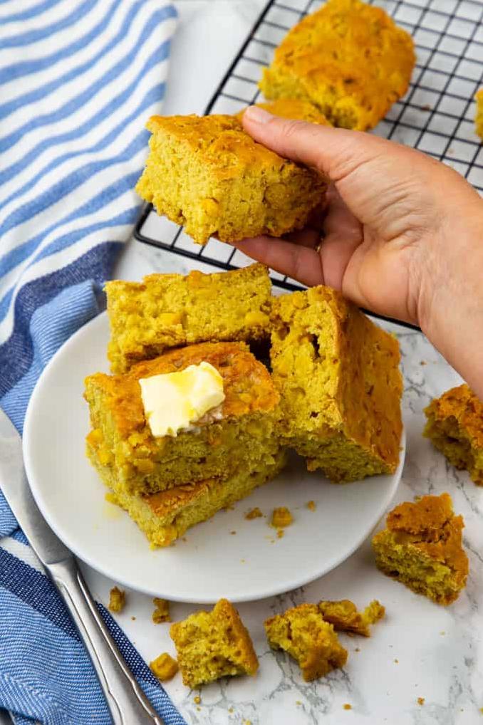  Let's add a little sweetness to our day with this delicious cornbread.