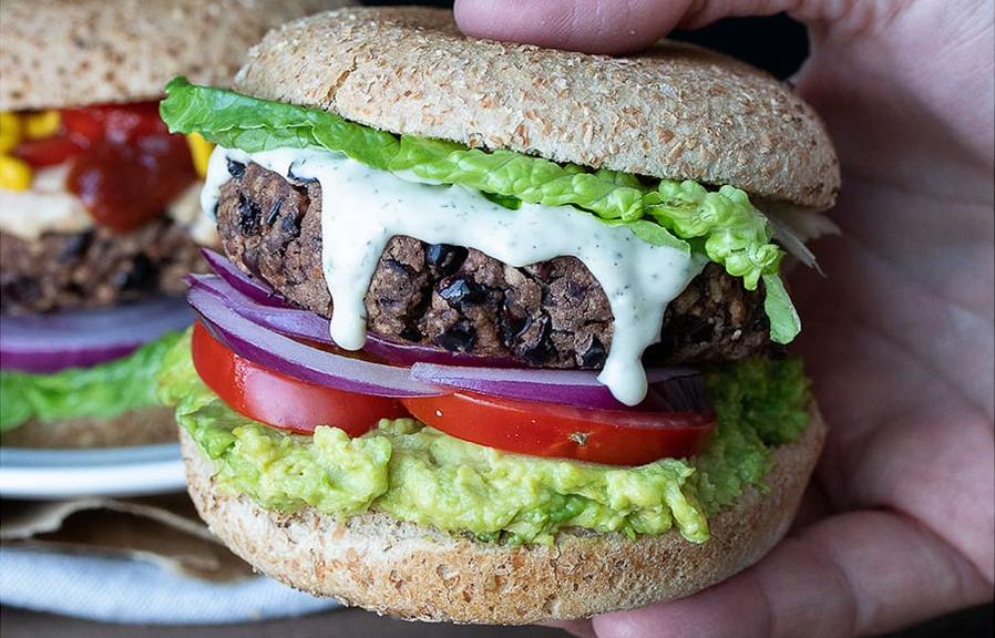  Make room for a burger that's packed with veggies.