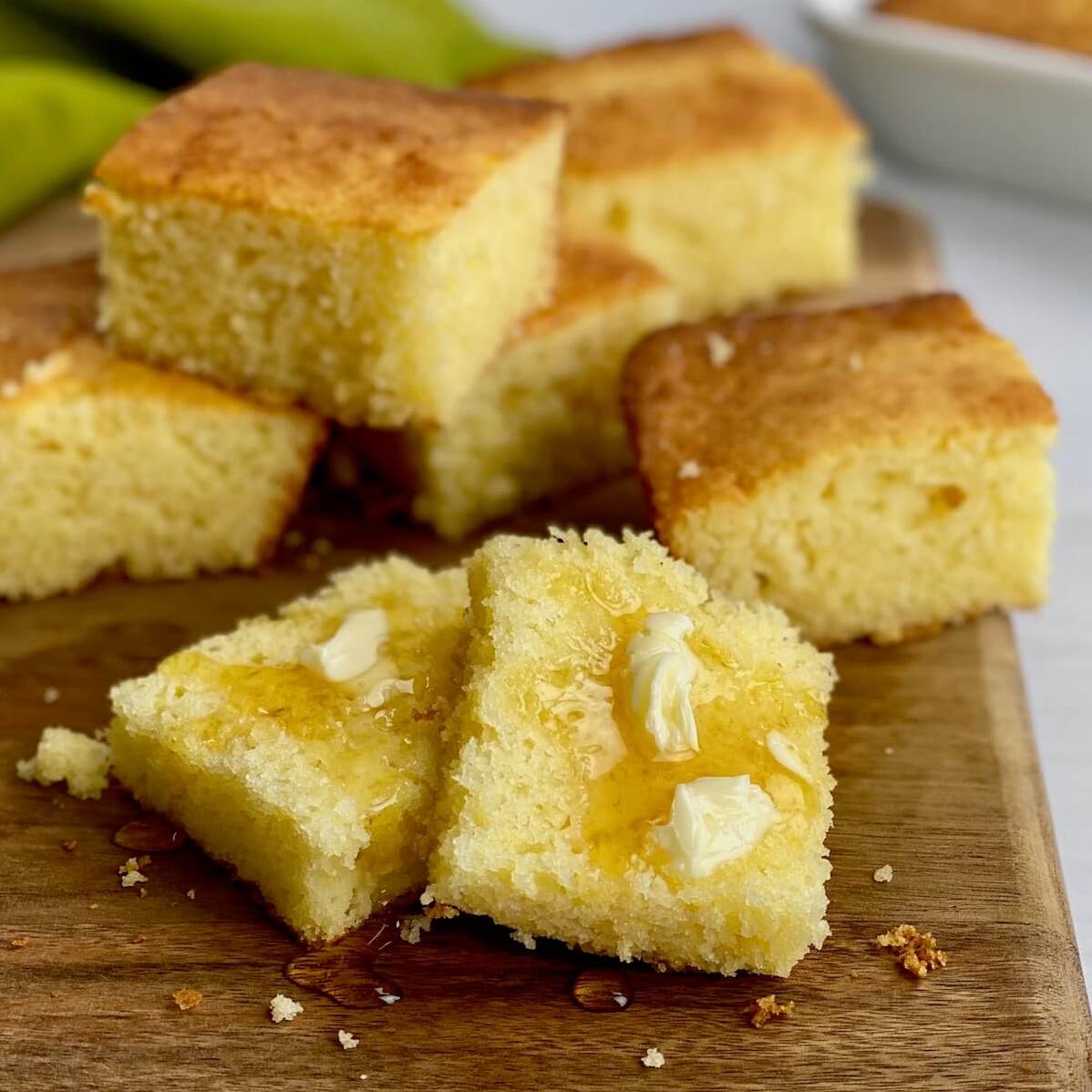  Perfectly paired with chili or soup, this gluten-free cornbread will satisfy any carb craving.