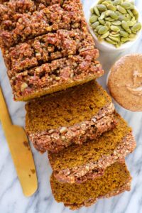 Pumpkin Bread With Crumble Nut Topping - Gluten Free