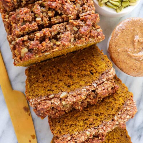 Pumpkin Bread With Crumble Nut Topping - Gluten Free