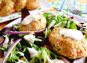 Salmon Croquette Salad (Gluten Free)