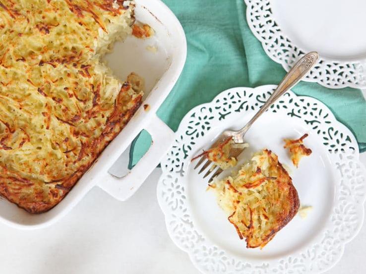  Satisfy your comfort food cravings with a hearty serving of slow-cooked potato kugel