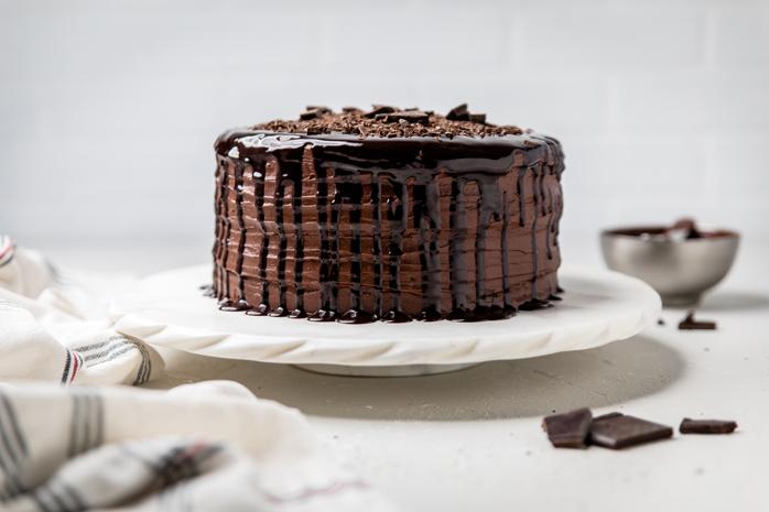  Satisfy your cravings guilt-free with our dairy-free chocolate cake.