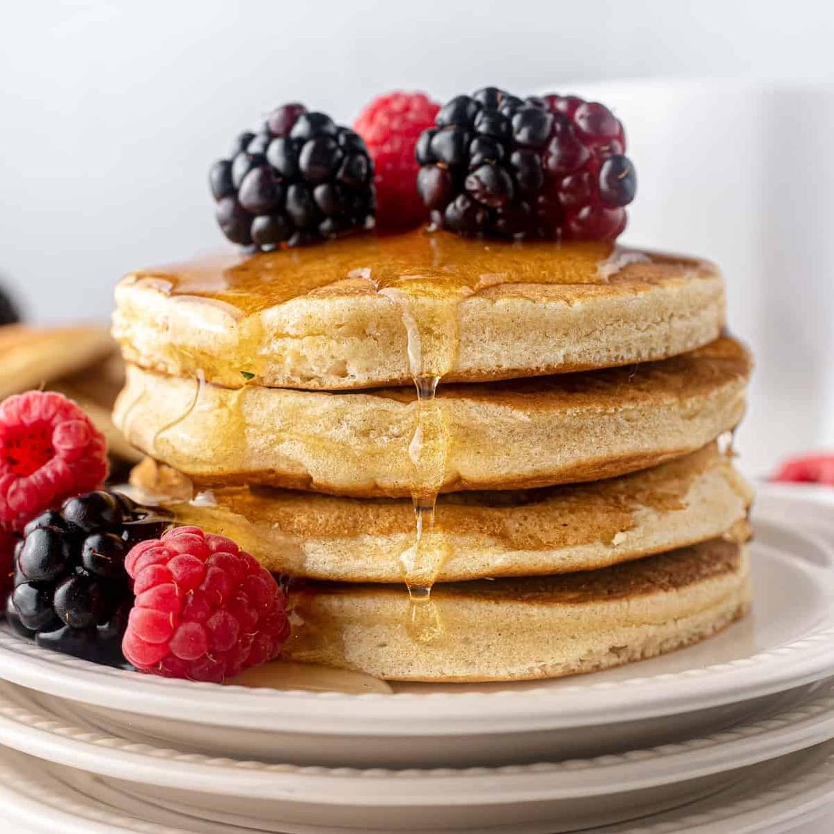  Say goodbye to dull pancakes! These will add some sunshine to your morning.