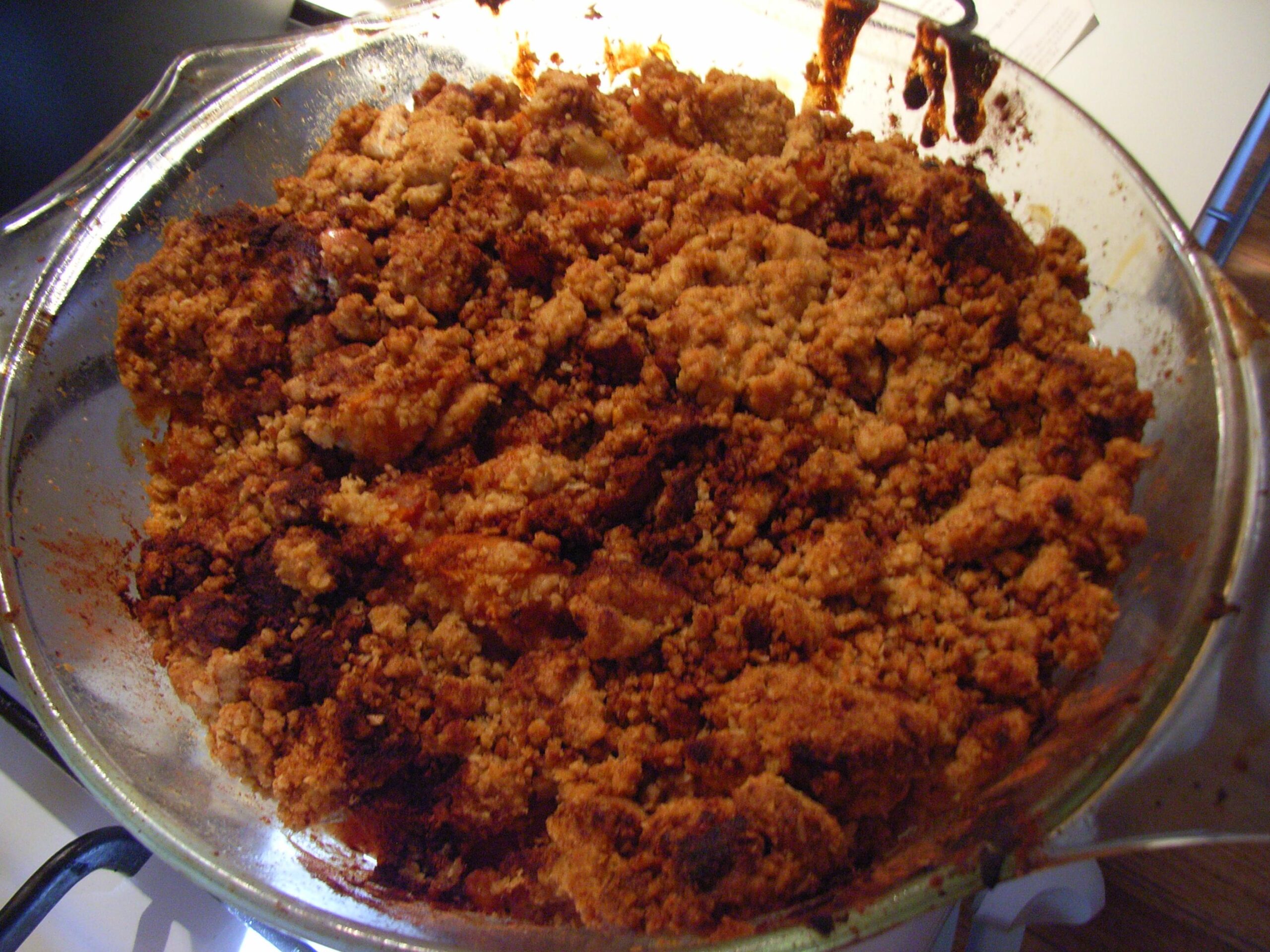  Say goodbye to the old and hello to the new with this easy-to-make apple crumble.
