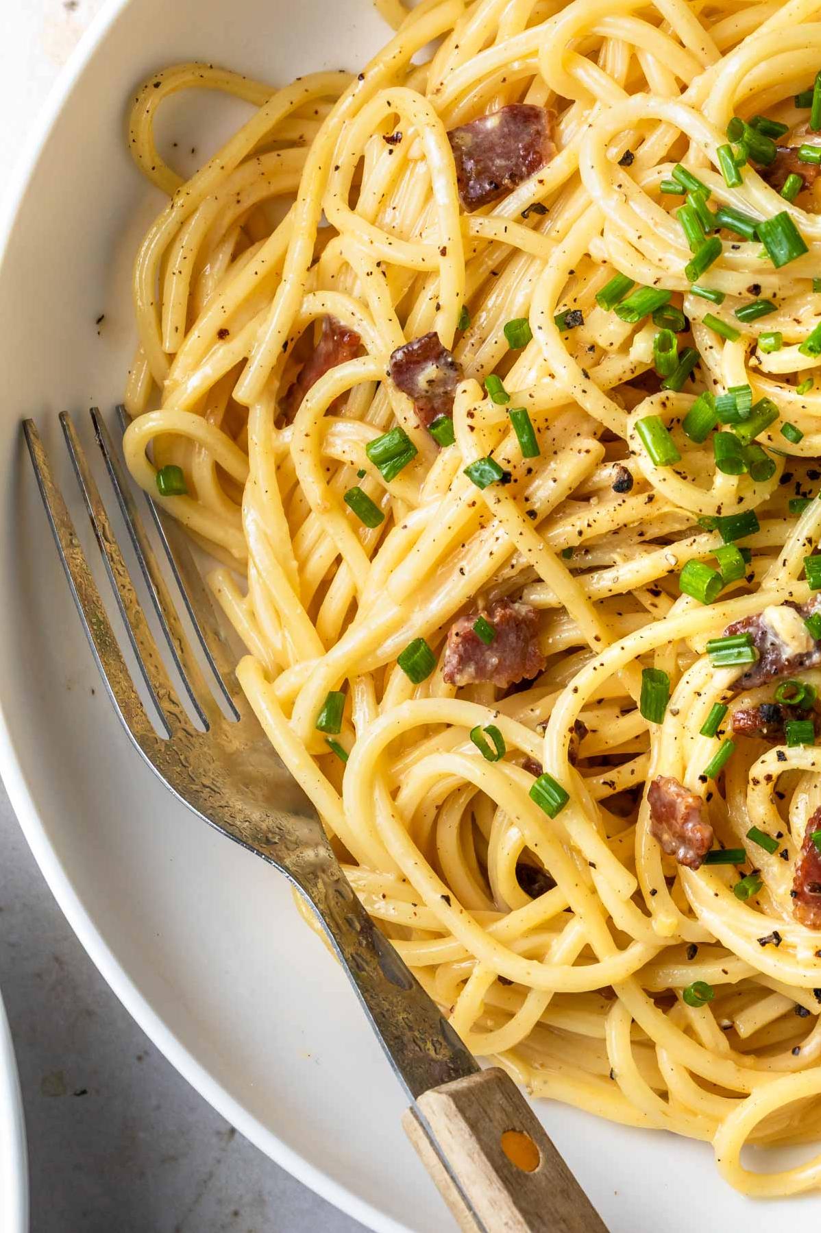 Spaghetti (Not Quite) Carbonara - Dairy Free
