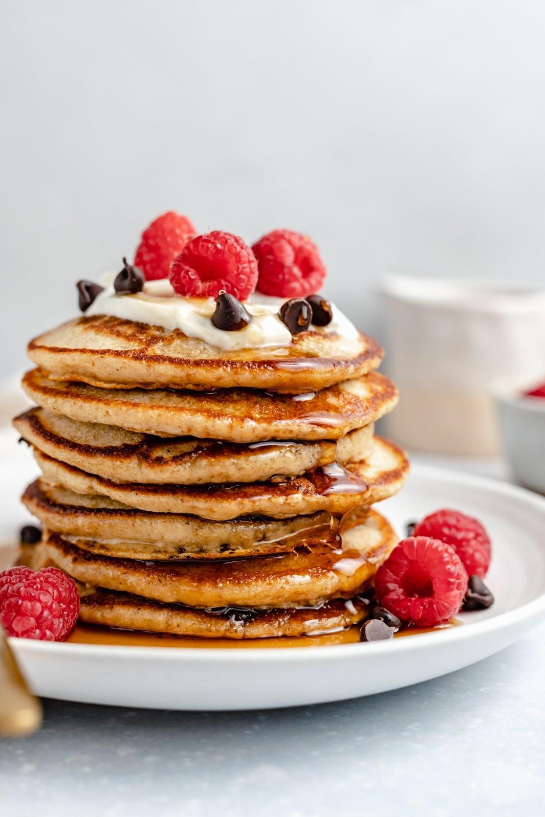  Stack 'em up! These yogurt pancakes are a fluffy tower of breakfast goodness.
