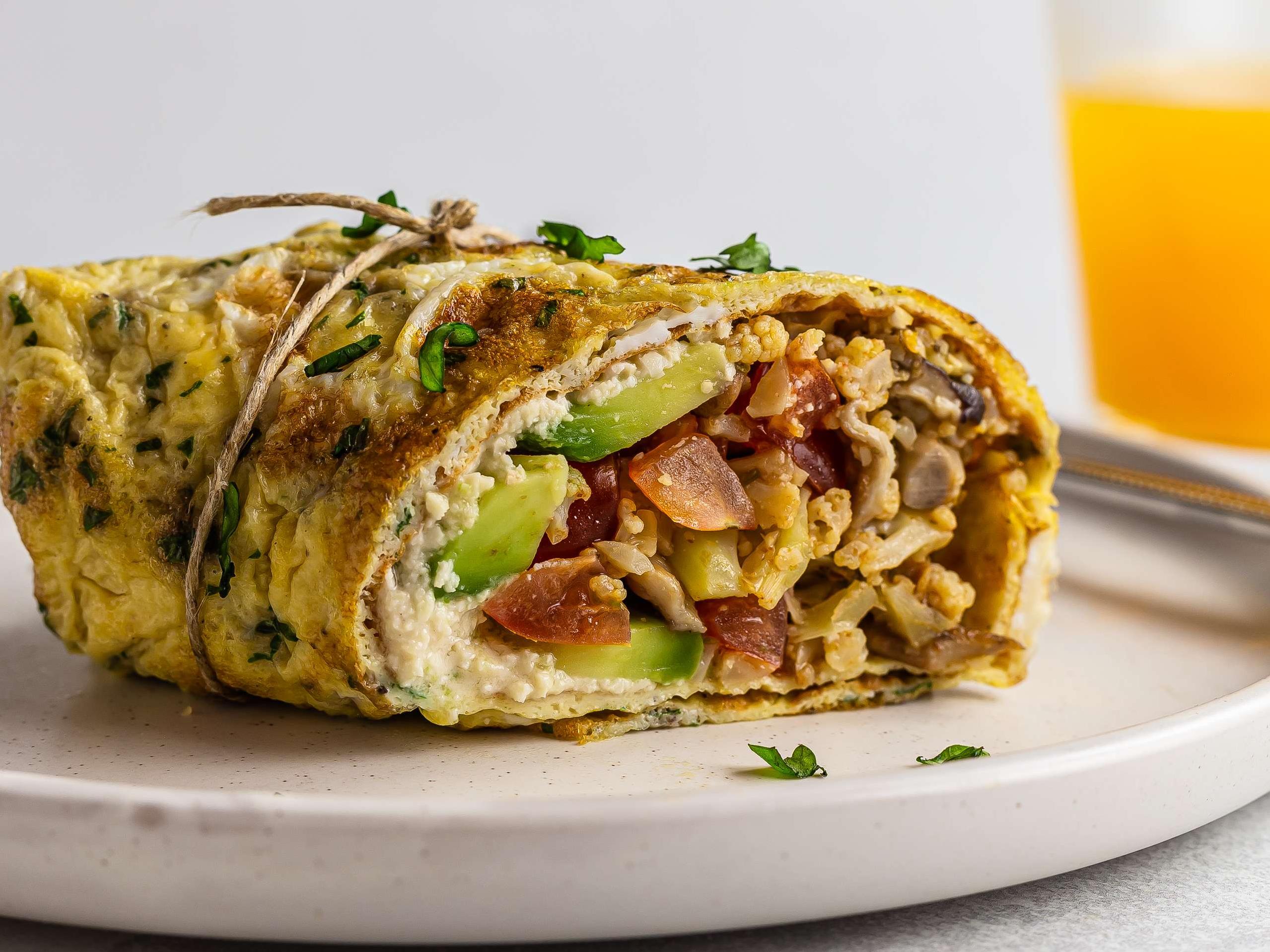  Start your day off right with a hearty and healthy burrito filled with protein-packed ingredients.