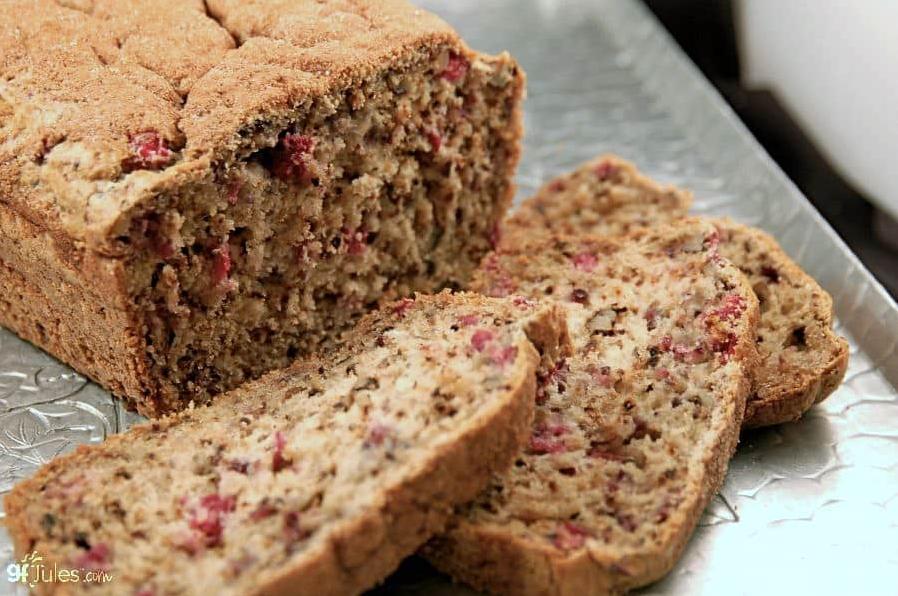  Start your day off right with a slice of hearty cranberry walnut bread.
