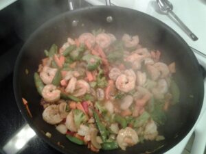 Stir Fried Veggie-Shrimp in Soy-Based Sauce (Gluten Free)