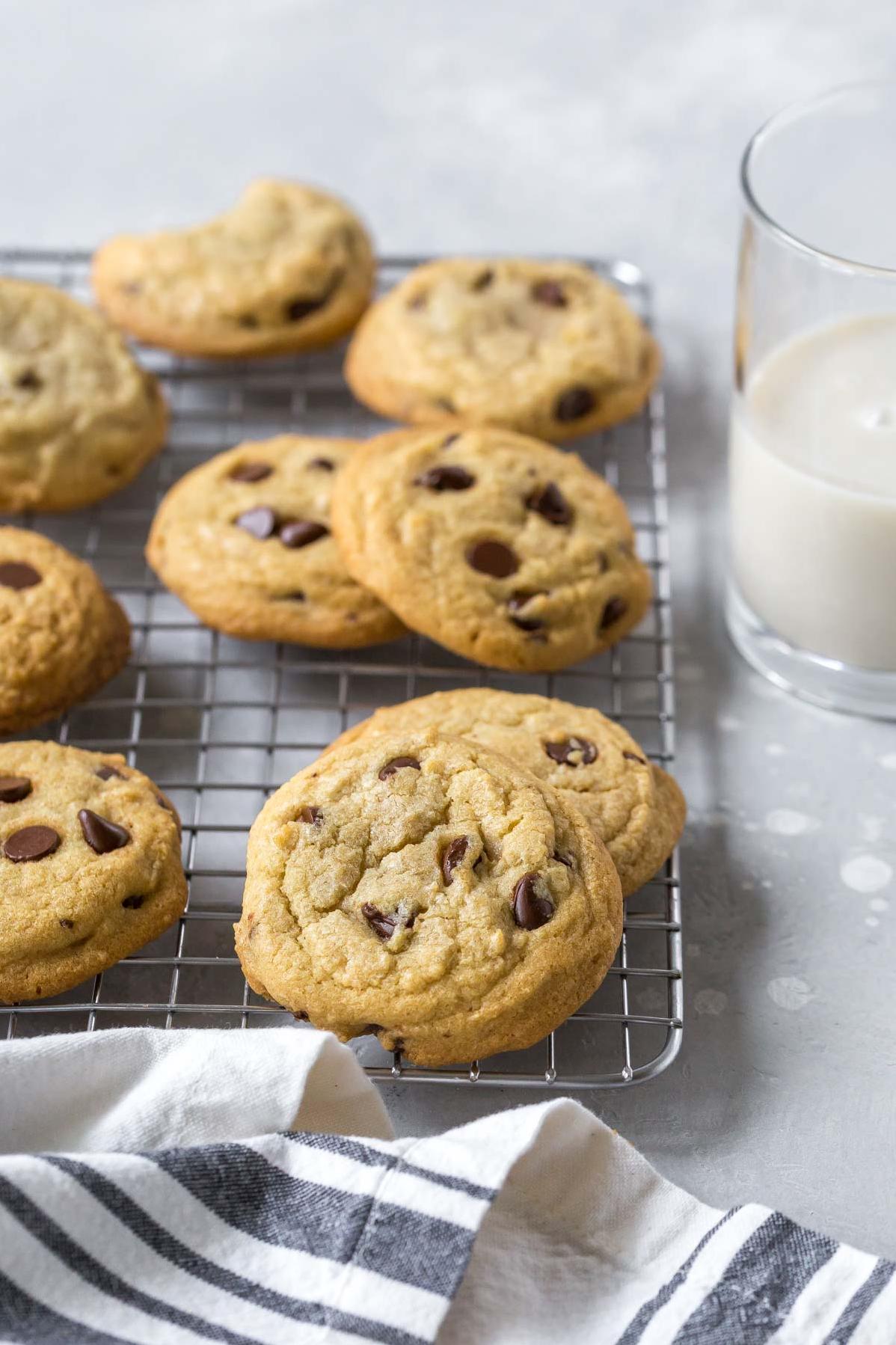  Taking a bite of these dairy-free chocolate chip cookies feels like a warm hug on a cold winter day.