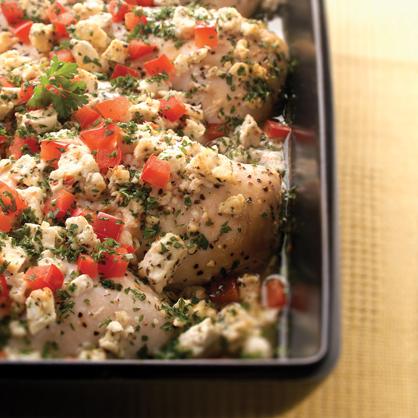  The combination of juicy chicken, tangy feta, and earthy oregano is a match made in heaven.