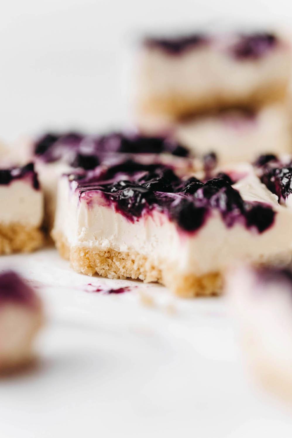  The combination of lemon and blueberry creates a refreshing and tangy flavor in this dessert.