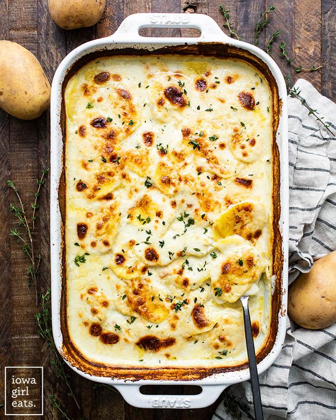  These Beefy Scalloped Potatoes are like receiving a hug in a bowl.