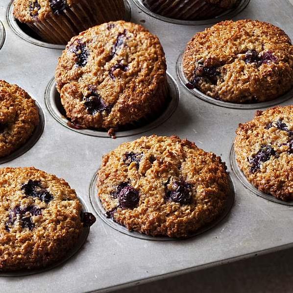  These Blueberry Bran Muffins are bursting with juicy blueberries!