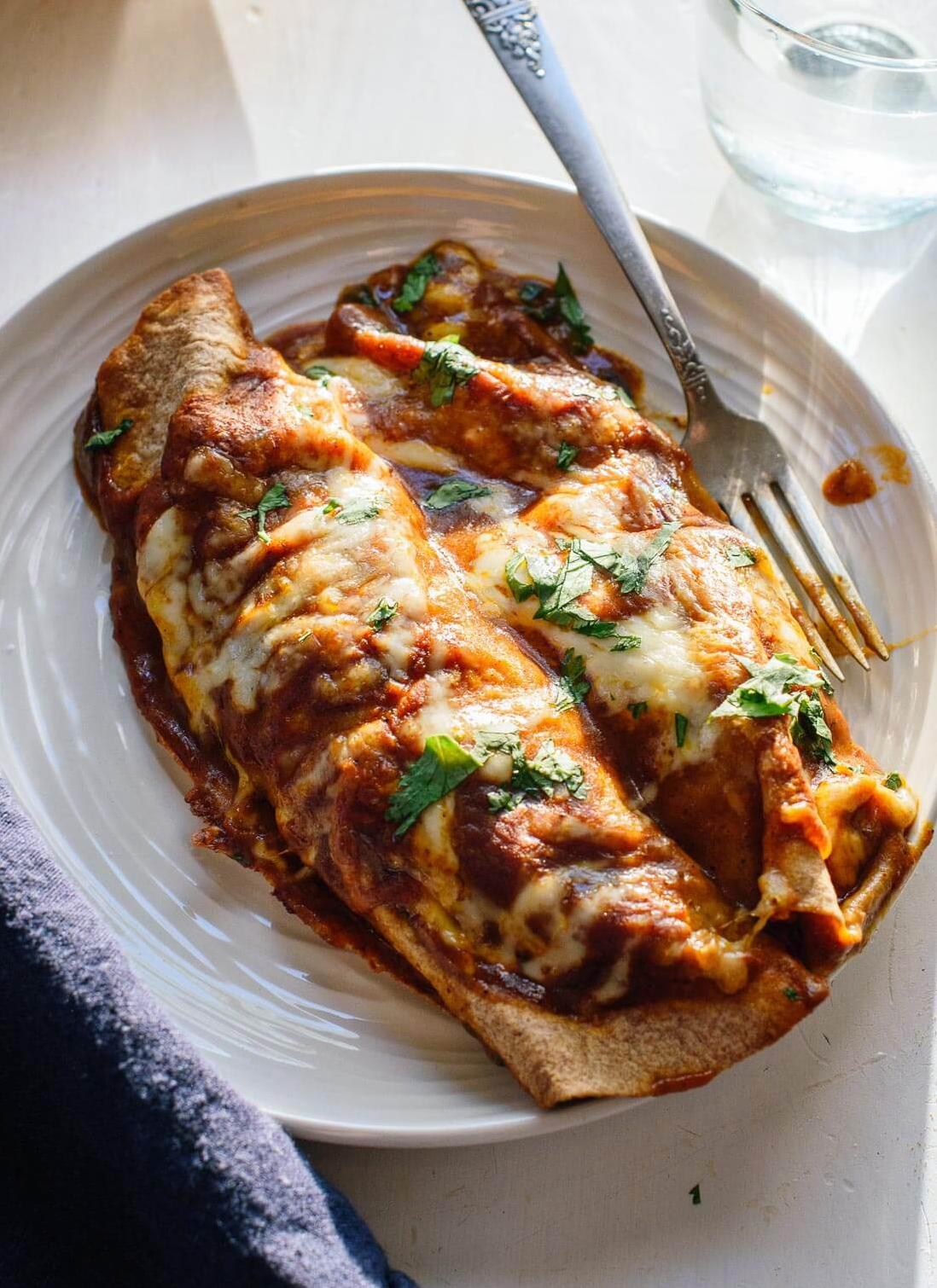  These enchiladas are loaded with flavor and packed with plant-based protein.