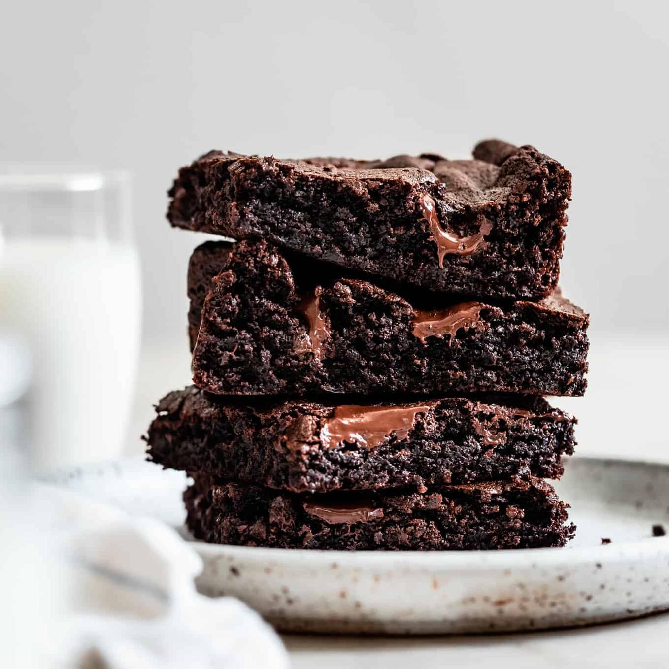  These gluten-free brownies have the perfect texture - soft and tender with a slightly crispy crust.