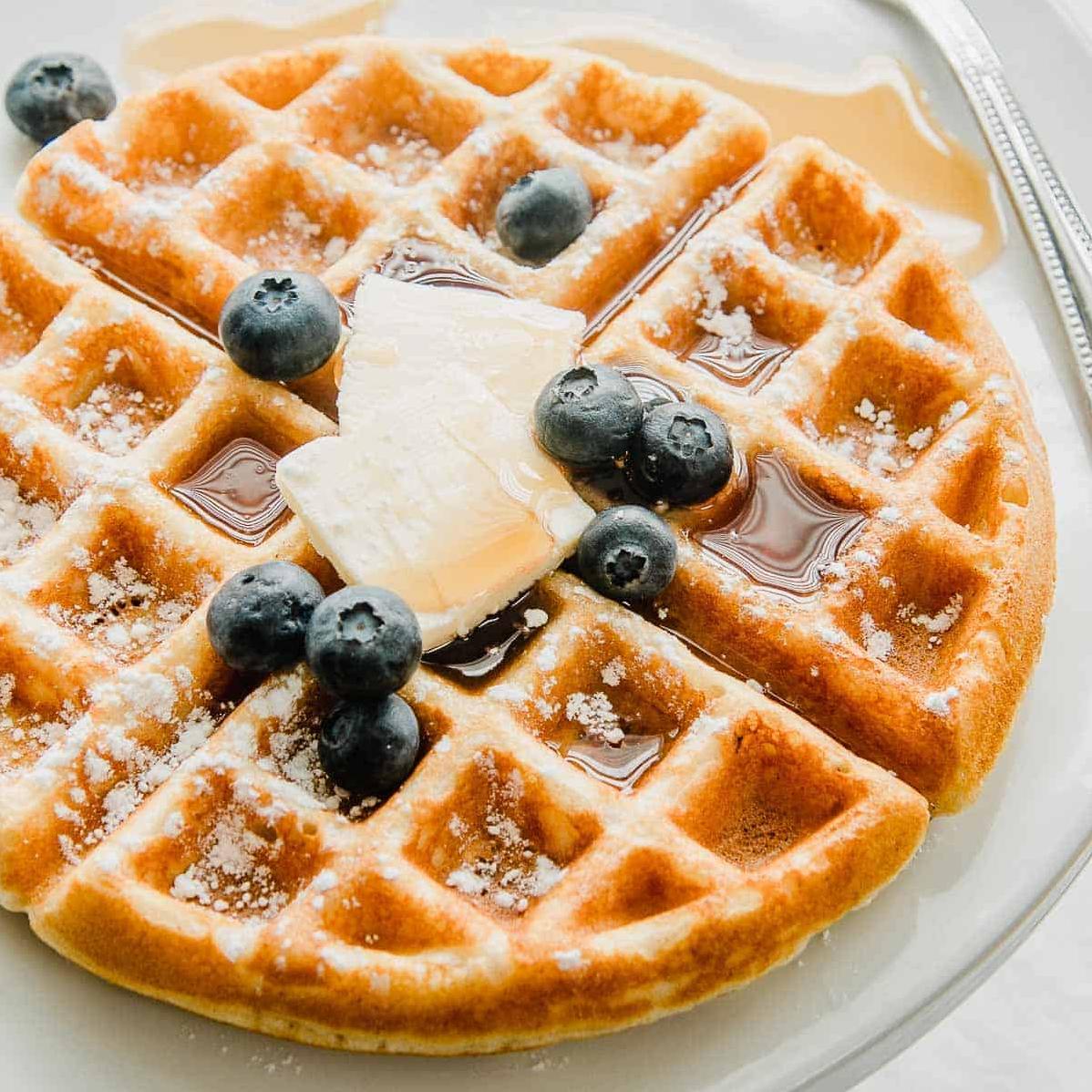  These golden waffles are extra crisp and gluten-free.
